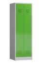 Spindschrank Typ LL2 590 mm breit mit 4 Fachböden lichtgrau/gelbgrün